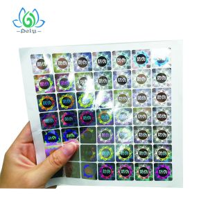 Anticounterfeiting Silver Goil 3D Tamper Proof Barcode Labels