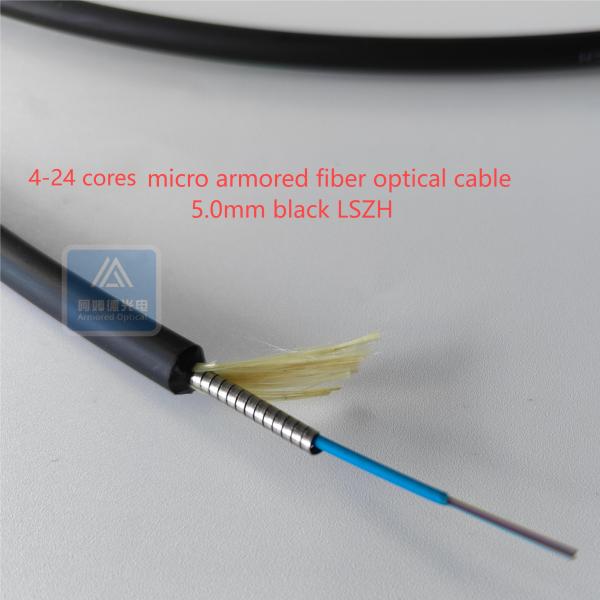 24F Armored MPO Patch Cord 5m MPO LC 5.0mm Yellow lszh optical cable