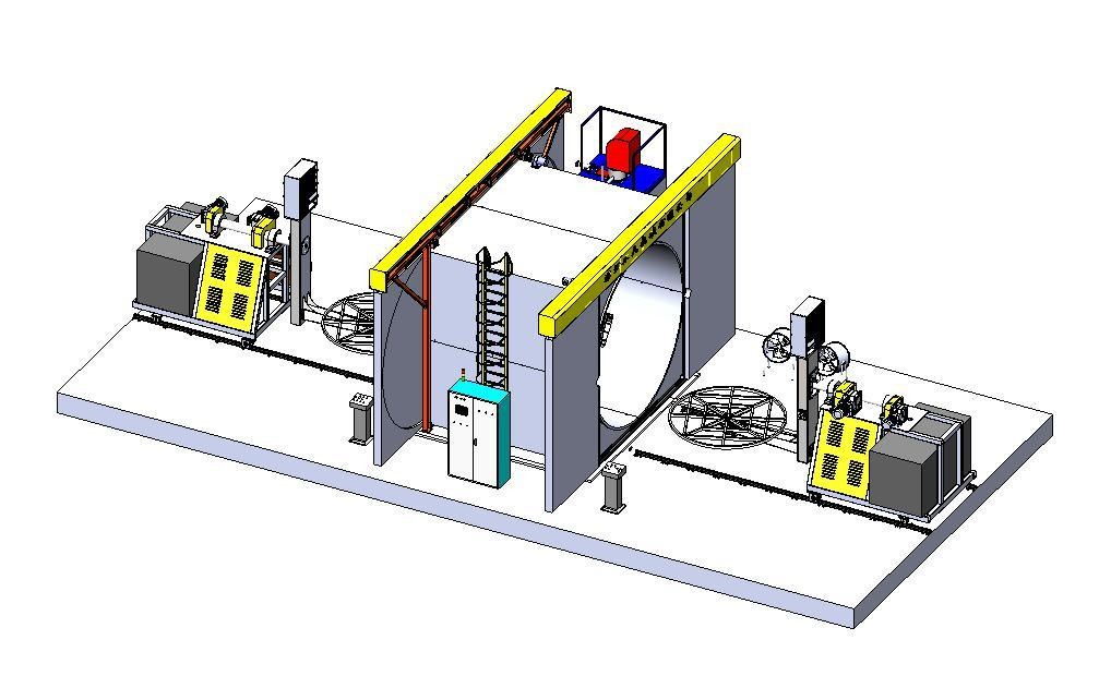 Quality Rotomoulding Water Tank Making Machine Shuttle Type 2 Arm L 4000 Oven for sale
