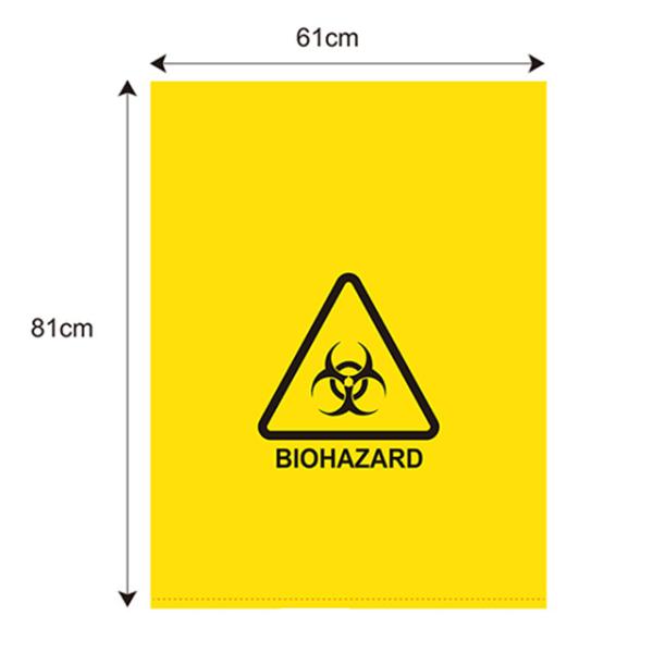 Large Capacity Yellow red hospital clinics infectious plastic disposable medical biohazard waste bags