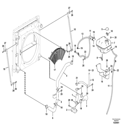 15163859 VOE15163859 Expansion Tank Excavator Air Conditoner Parts For Vo-lvo EC250D