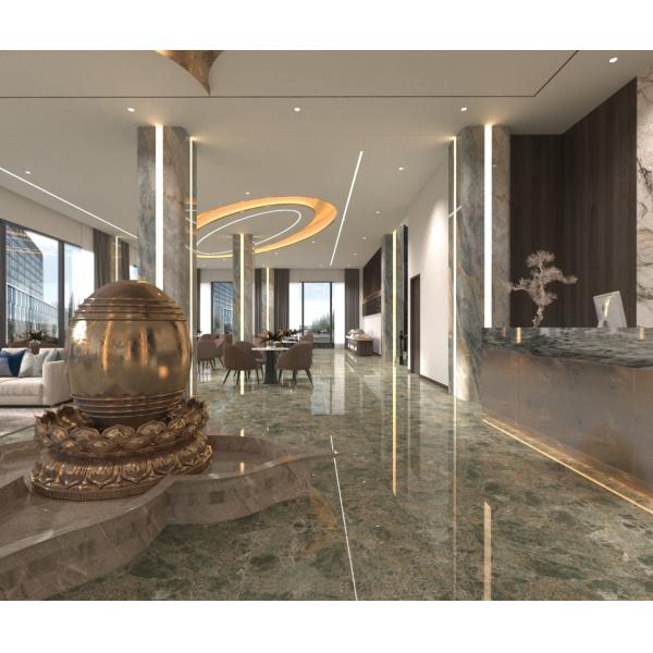 Stylish Green 1000x1000mm Indoor Floor Polished Luxury Stone Tiles For Office 3 Styles