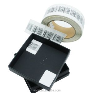 RF Security EAS Soft Label 8.2MHz 30 X 40mm Coated Paper With Bar Code