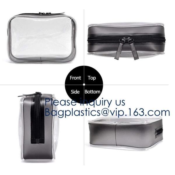 Small Clear PVC Waterproof Bag with Zipper Closure, Mini Portable Transparent Plastic Organizer Pouch for Cosmetic, Make