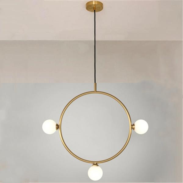 Post-modern Iron Glass Geometry Chandelier Living Room Rhombus Triangle