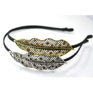 China Leaves retro diamond hair hoop headband headdress upscale wild on sale