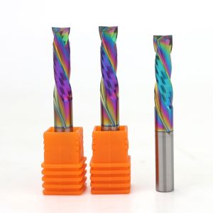 Nano Coating Cutting Bit Solid Carbide 2 Flute End Mill Downcut Spiral Bits