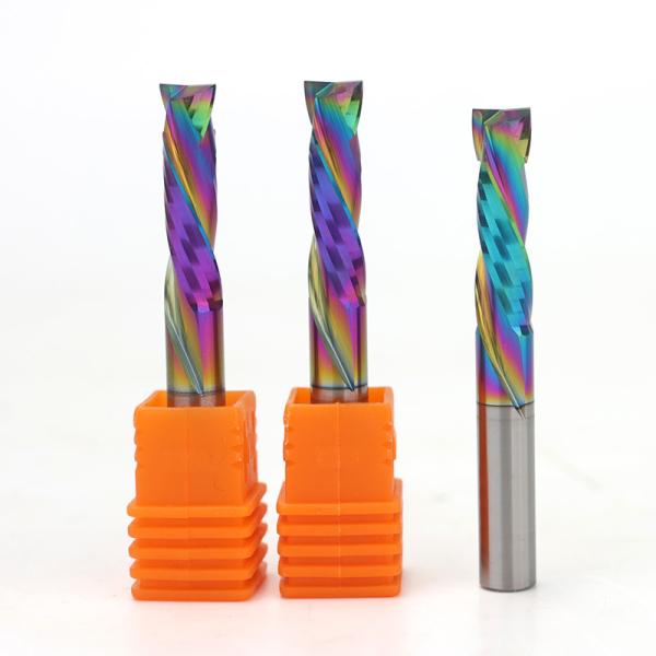 Nano Coating Cutting Bit Solid Carbide 2 Flute End Mill Downcut Spiral Bits