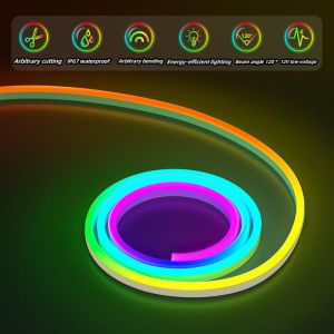 12w/M Flexible Diy Led Neon Light Tube Rgb With Controller Power Adapter