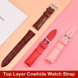 Custom Cowhide Watch Strap 12-24mm , Soft Leather Watch Band Waterproof