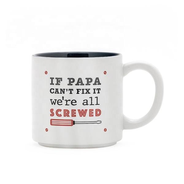 Ceramic Dad Mug Coffee Mug White Color With Creative Words "IF PAPA" Customized 12Oz For Gift