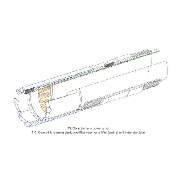 T2 76 86 101 Double Tube Core Barrels For Hard Rock Formation Drilling