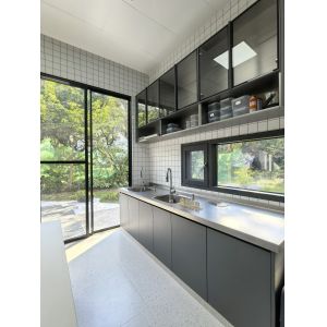 Fadior Full Stainless Steel Kitchen Cabinet - Commercial-Grade, Dark Gray &