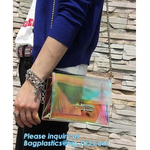 Beach Clear PVC Shoulder Bag DIY Transparent Clutch Tote Bag, candy jelly bag