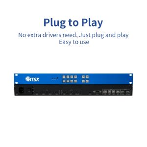 Bitvisus 4x3 4K60 HDMI Conference Monitoring Solution 4 in 3 Out Black Multi