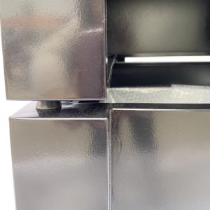 Square 15gal Single Steel Outdoor Trash Can With Logo