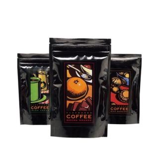 Cheap Customized design Plastic packaging coffee k bags with WIndow