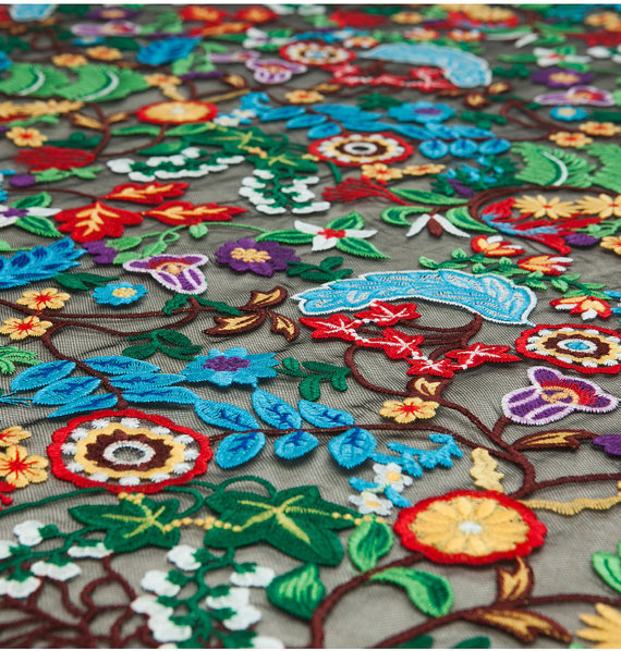 embroidered lace fabric