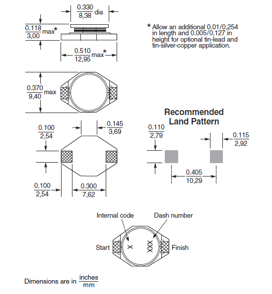 DO3308P-472_L_ SMD Power Inductor Handle saturating currents up to 4.2 Amps