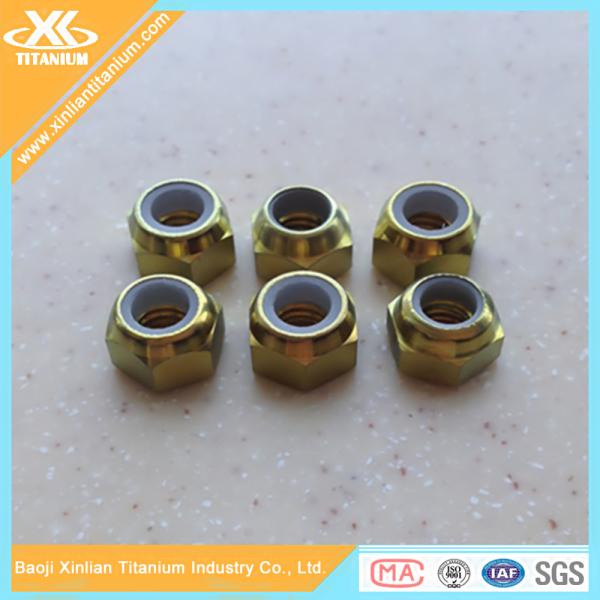 Buy Gold Pure Titanium Alloy Nylon Nuts For Road Bike at wholesale prices