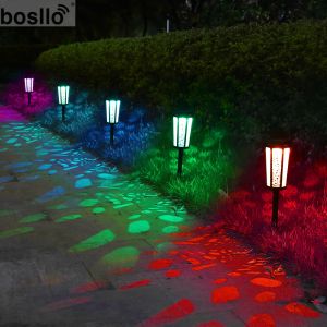 Amber Light RGB/ White Light RGB Solar Garden Lamps 10.5*10.5*47cm Size