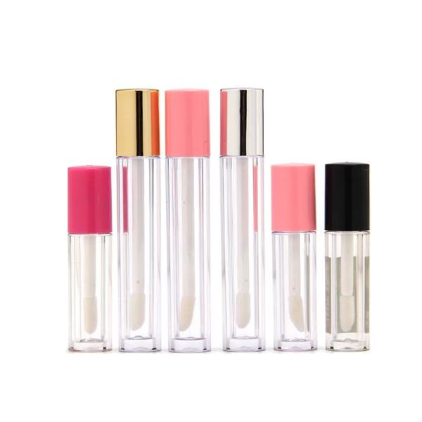5ml Capacity Lip Gloss Container with Plastic Lip Balm Tube Closure and Empty Beveled Mouth Lipstick Tube