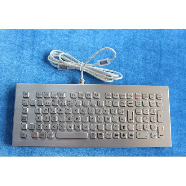 Desktop Stainless Steel Keyboard 102 Keys IP68 Industrial For Koisk Library