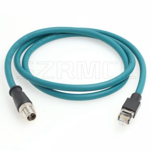 Industrial Camera Flexible Ethernet Cable Cat6 Shielded M12 8 Pin Xcode Male to