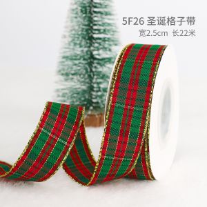 2cm 2.5cm Christmas Printed Ribbons ISO14001 Personalised Xmas Ribbon