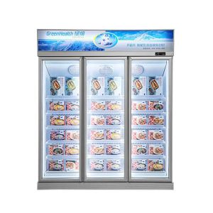 Stainless Steel -22°C Upright Commercial Display Freezer With 3 Doors