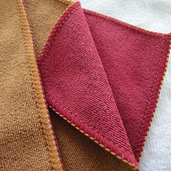 White 100% polyester 2-layers tea square absorb towel