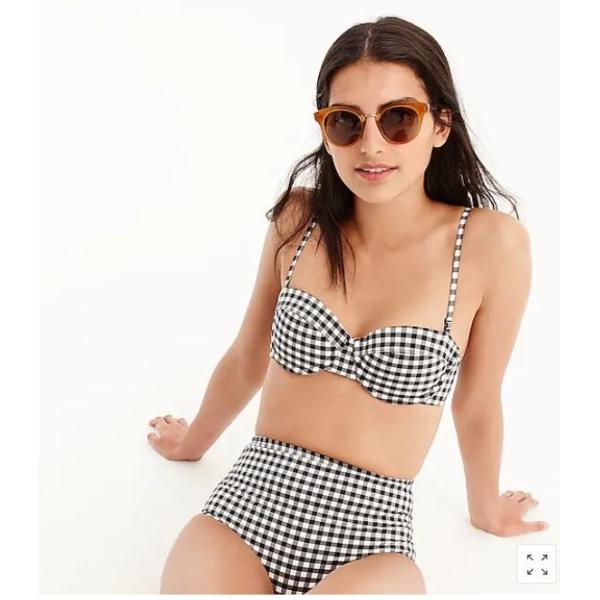 Buy underwire bikini top in matte gingham at wholesale prices