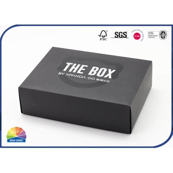 Buy Apparel & shoes Packaging 350gsm Black Card Paper Folding Box at wholesale prices