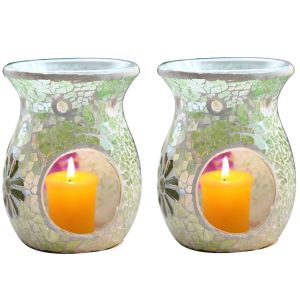 Quality Crackled Mosaic Glass Votive Candle Holders for sale