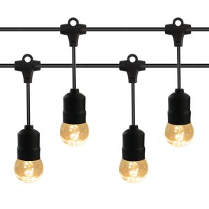 1500LM 15 Bulbs Solar Festoon Lights 8 Modes 24V 1w Outdoor Starry Lights