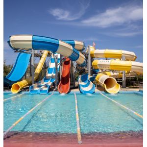 Children Amusement Park Water Games Rides Swimming Pool Fiberglass Slide Set