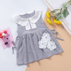Toddler Children Breathable Long Knee Length Casual Summer Dresses Sleeveless