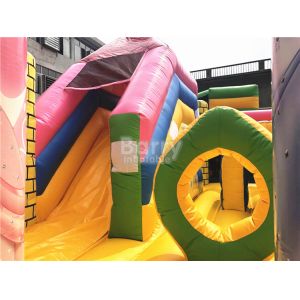 Big Pink Princess Inflatable Bouncer , Professional Commercial Bounce House