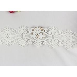 100% Cotton Water Soluble Double Edged Scalloped Lace Fabric Enviormental Friendly