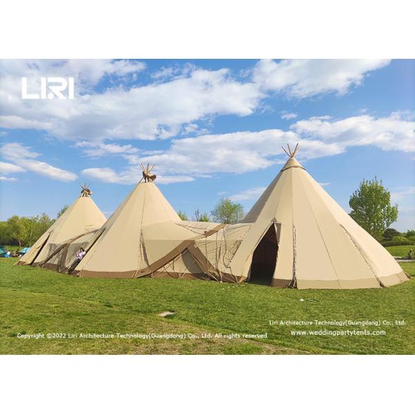 Buy Waterproof Wood Canvas Tipi Event Camping Teepee Tents With Inner at wholesale prices