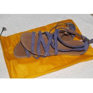 Waterproof Checked Fabric Drawstring Shoe Dust Bags odm-t12