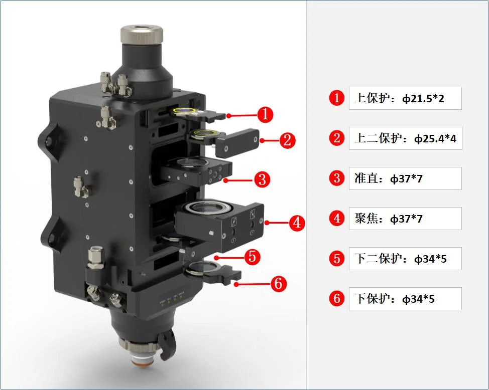 Laser Cleaning Cutting Head Upper Protective Lower Protective Double Protective Lens 18*2 20*2 30*2 43*2 44*2 wi
