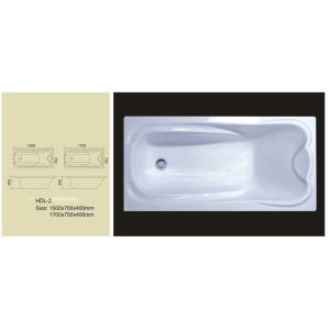 Acrylic bathtub, simple bathtub, common bathtub,sanitary ware, bathroom bath tub HDL-02