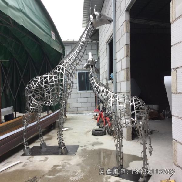 Polishing Surface Stainless Steel Giraffe Sculpture Balloon Style