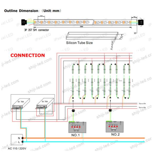 Self - developed 30LEDs / m Addressable LED Strip , 12v multicolor LED strips RGB