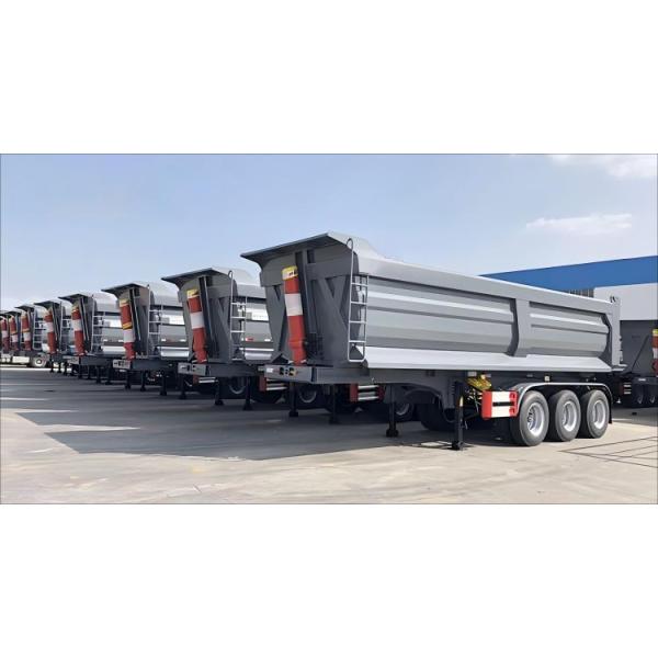 CIMC 3 axles 40 ton half round used in sandstone construction sites mining gravel plants earthwork end dump truck semi trailer