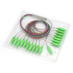 2x16 Steel Tube 1m SC APC Passive Fiber Optic PLC Splitter