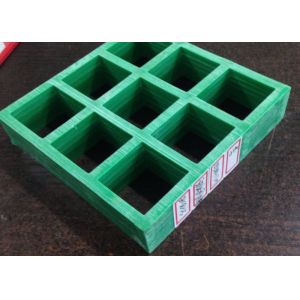 Green Fiberglass Grating Panels , Plastic Walkway Grating Customized Size