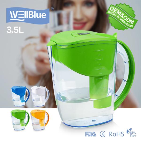 High PH Level Alkaline Classic Water Pitcher 3.5L Capacity With Digital