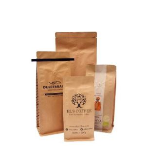 Eco Friendly Customized Logo Promotional Stand Up Kraft Paper Bag for Coffee/Tea